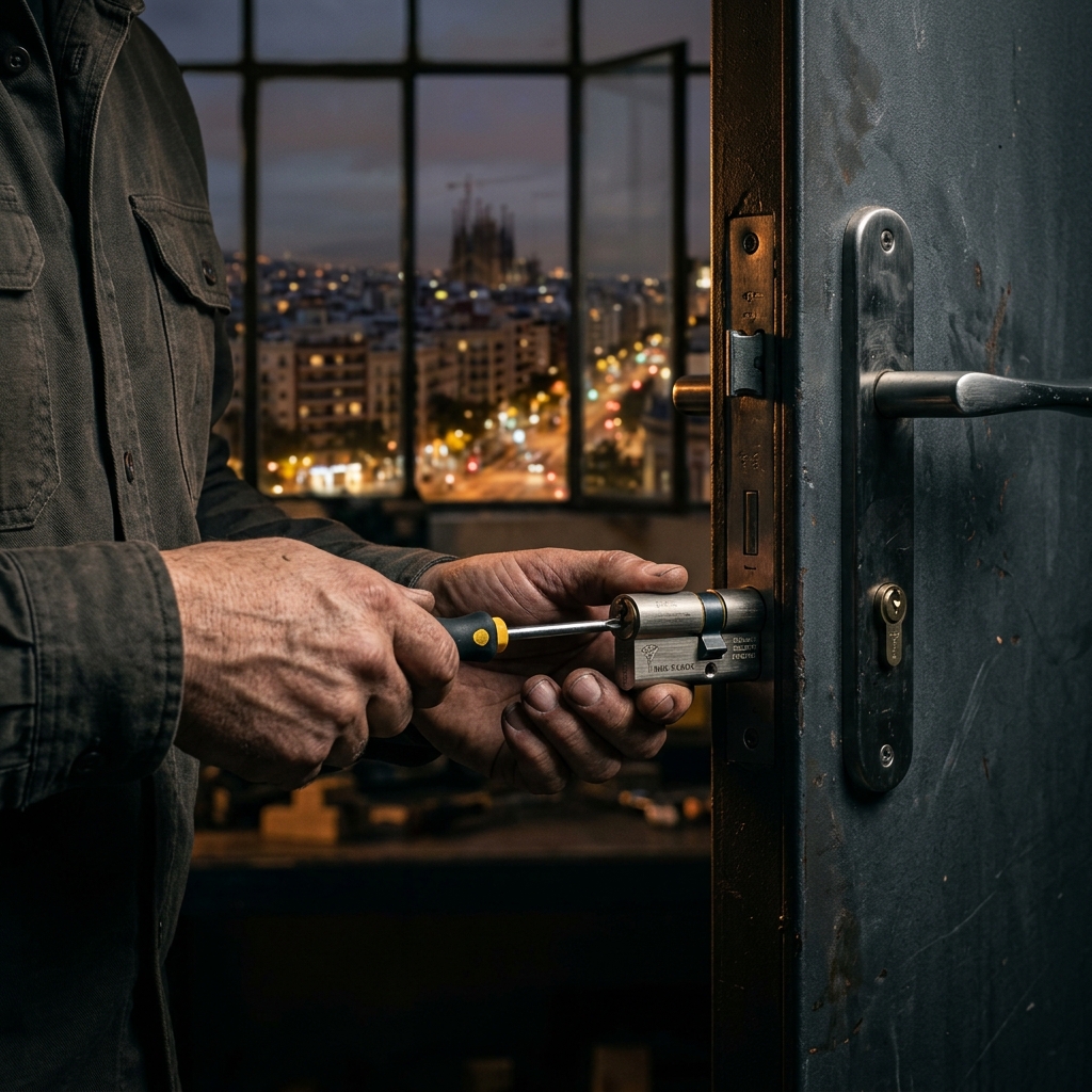 Instalación de cerradura antibumping en puerta máxima seguridad
