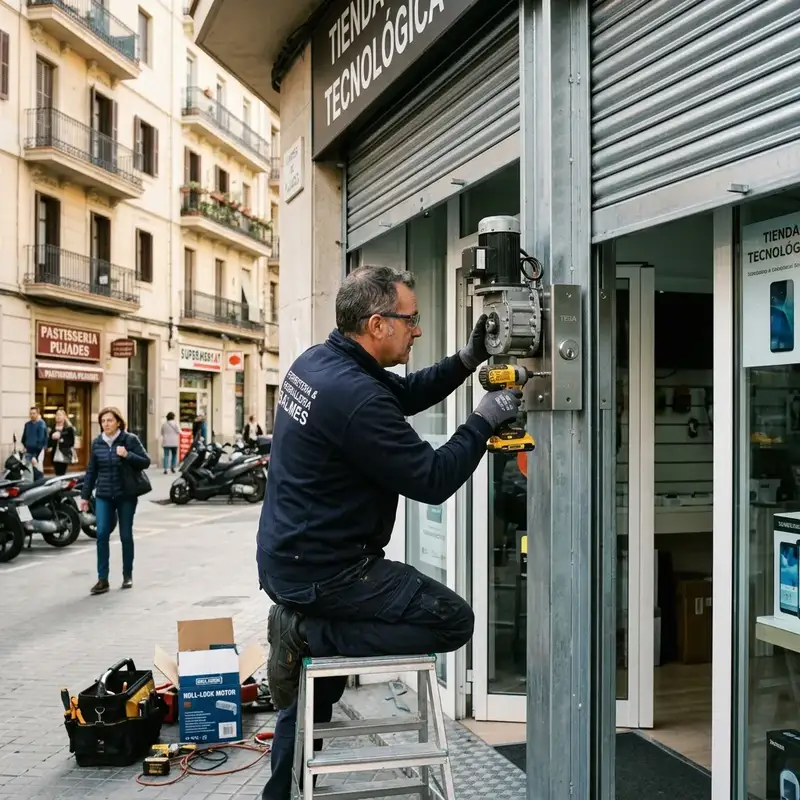 Cerrajero realizando apertura de puerta en Sant Martí