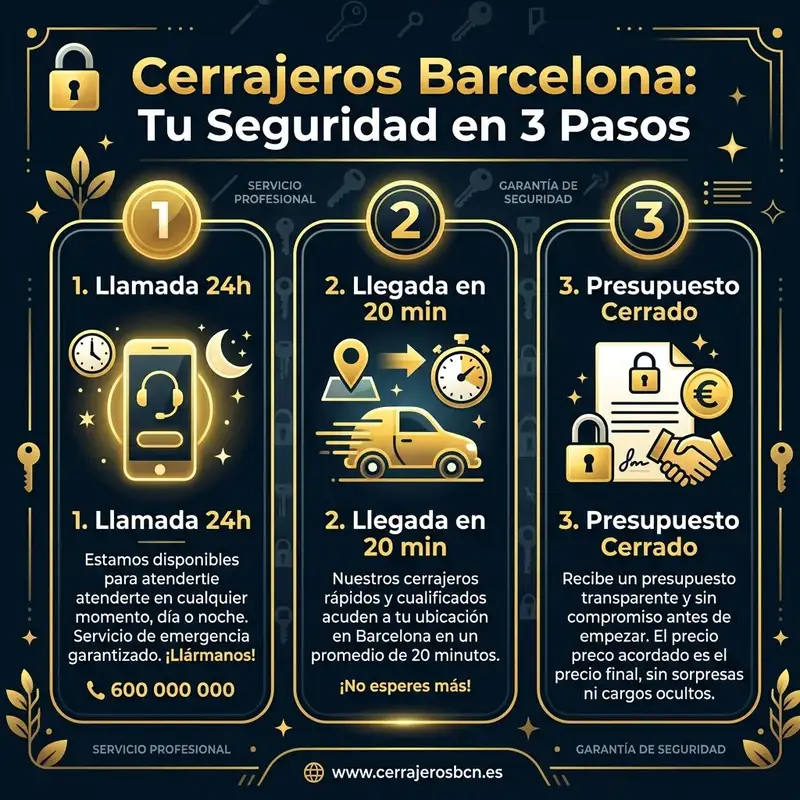 Infografía del Servicio de Cerrajería en Barcelona